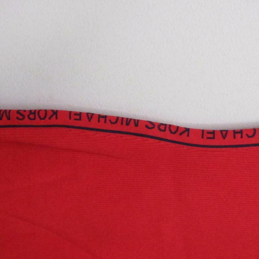 NWT RARE Michael Kors Logo Tape Dress- Scarlet- Medium - Picture 3 of 5